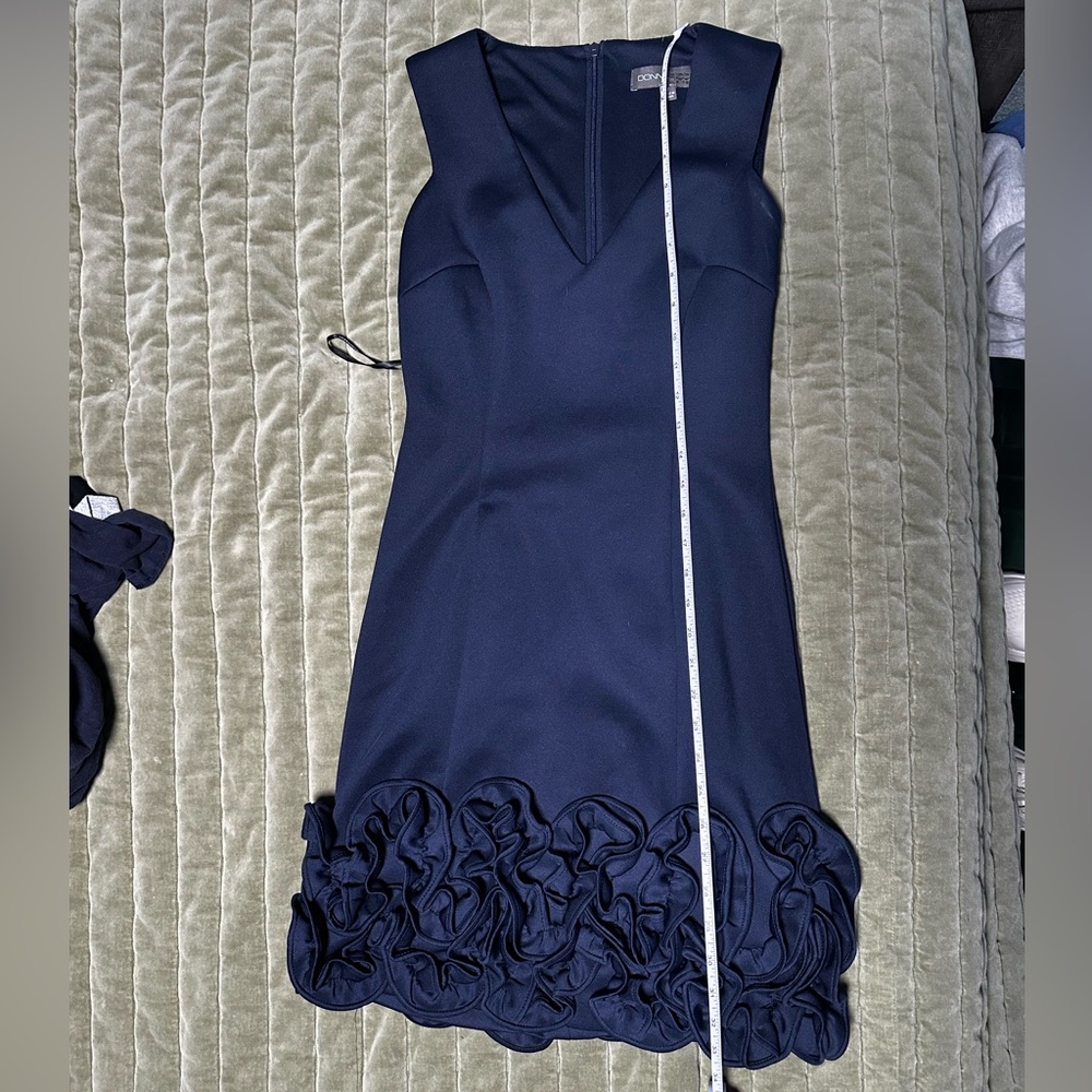 Donna Ricco Navy Dress with Ruffled Hem - Picture 5 of 6